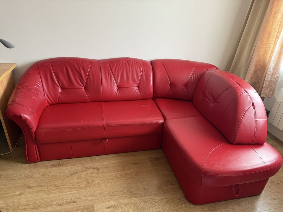 Skórzana kanapa narożna