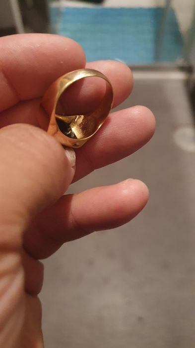 Anel de ouro pedra onix