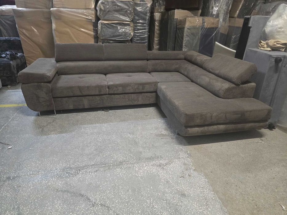 Narożnik ANTEK z regulowanymi zagłówkami, funkcja spania PRODUCENT