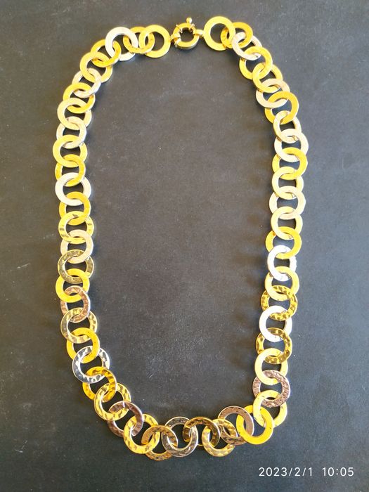 Colar Ouro Amarelo e Branco