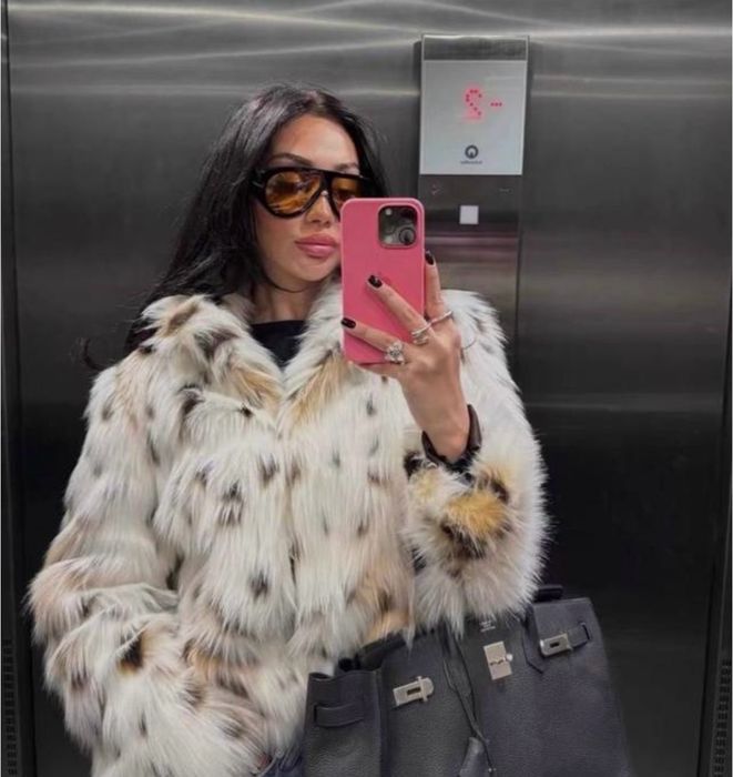 Шубка Zara рись, еко шуба