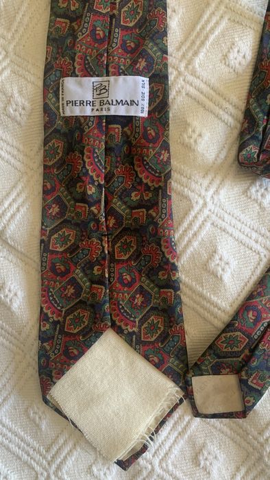Gravata vintage em seda italiana Pierre Balmain