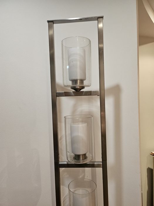 Lampa stojąca, metal, szkło