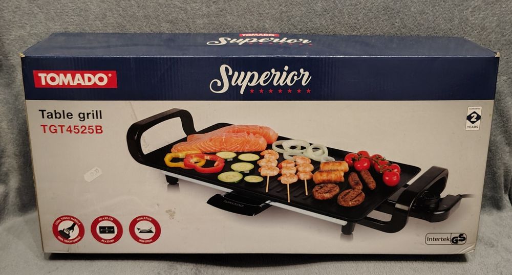 Tradycyjny grill STOŁOWY elektryczny Płyta grillowa TGT4525B czarny 20