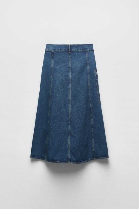Трендова джинсова спідниця карго від Zara