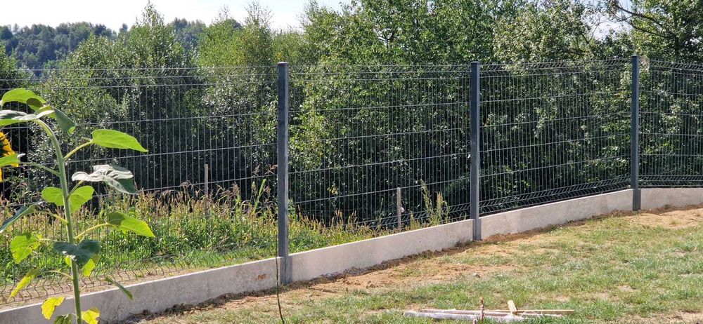 Ogrodzenia kompletne panel podmurówka łącznik 123cm ogrodzenie