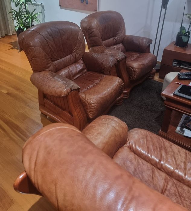 Conjunto de sofás - madeira de cerejeira