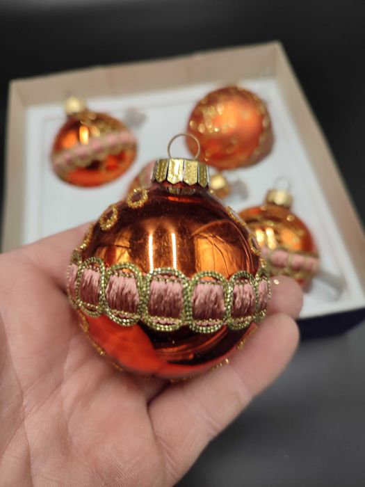 Szklane bombki choinkowe - bogato zdobione - Design 2171