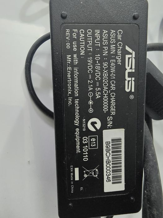Asus Carregador Auto 40W Preto