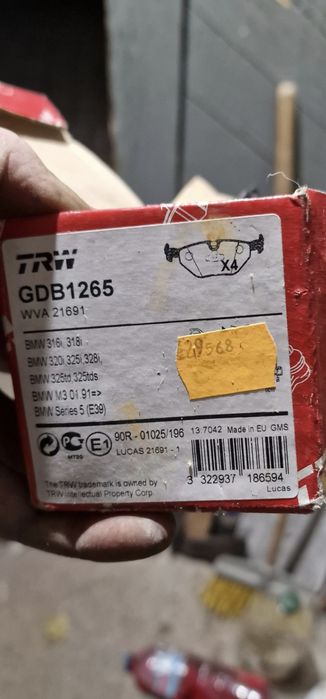 TRW колодки bmw e39 e46 m3

GDB1265

WVA 21691