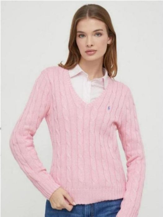 Хлопковый джемпер в косы RALPH LAUREN