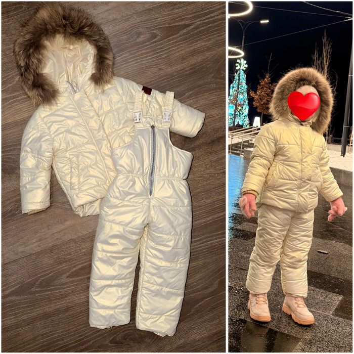 Куртка штаны комбинезон зима 92-98 см 2-3г натур мех Мiка