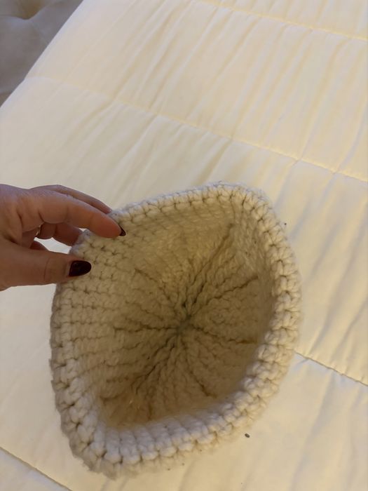 Gorro lã bege hand made