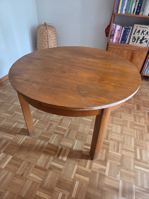 Stół okrągły prl 100 cm rozkładany