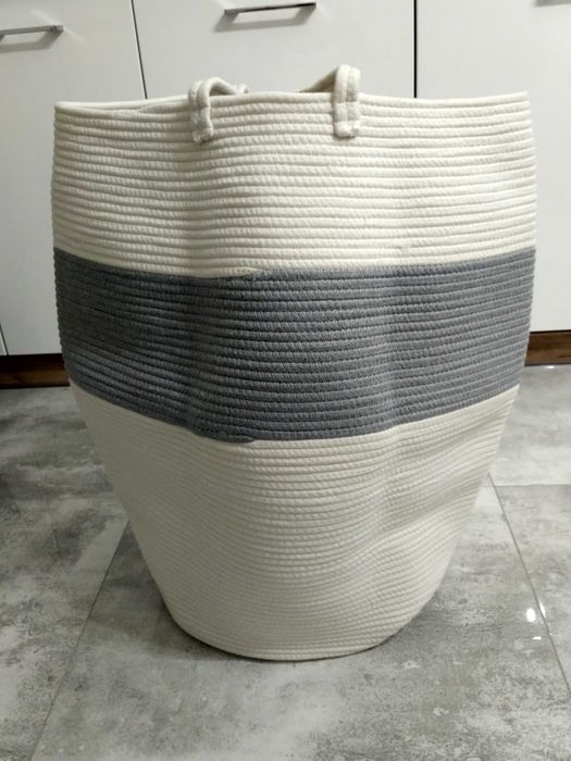 Kosz z liny bawełnianej tkany 63cm