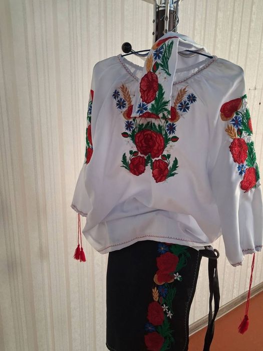 Український вишитий костюм (вишиванка + спідниця), новий