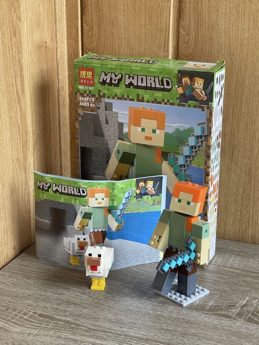 Конструктор Лего Майнкрафт Lego Bela Minecraft My World 11167 Алекс з курчам Майнкрафт аналог