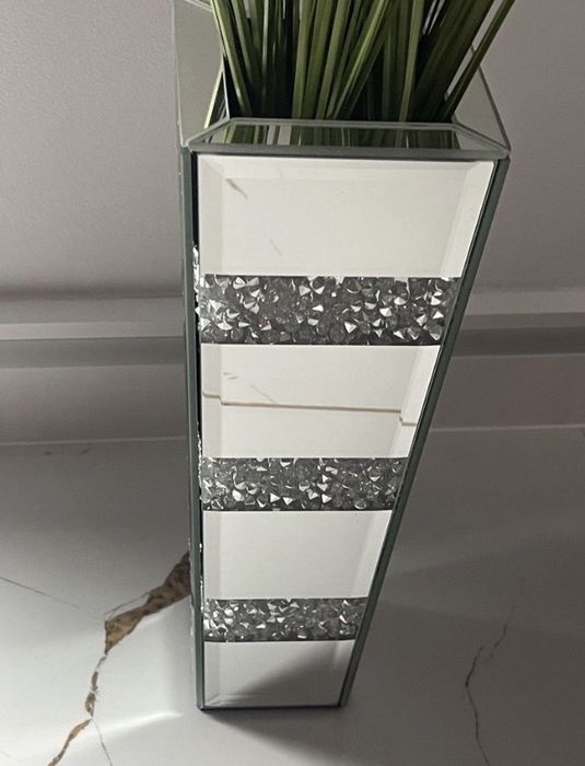 Lustrzany wazon glamour kryształki
