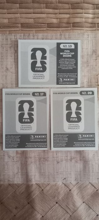 3 cromos nova Zelândia Mundial 2026