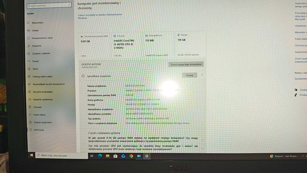 Dell All-in-One Optiplex 9020