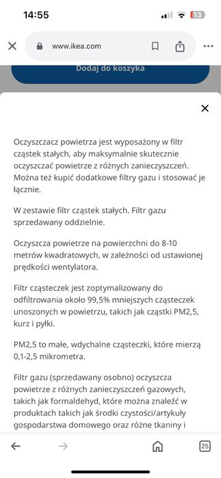 Oczyszczacz powietrza IKEA fornuftig