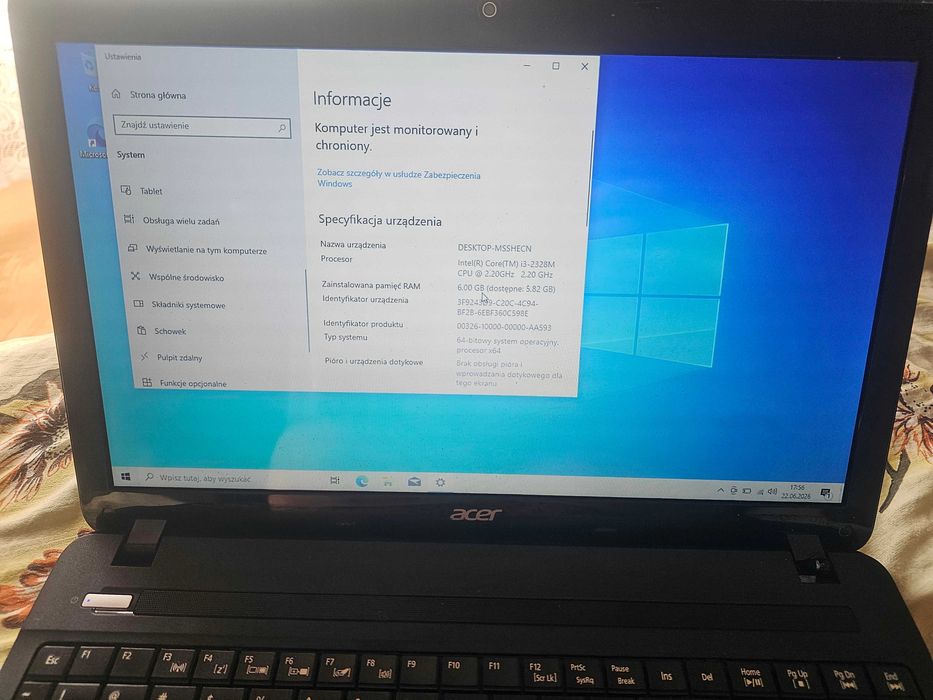 laptop acer 6/2tb