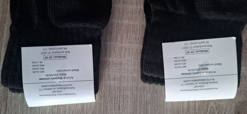 Skarpety zimowe wojskowe Wzór 539/MON Rozmiar 29-30