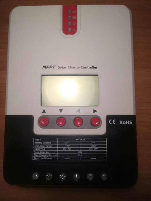 Контролер заряду батарей від сонячних панелей MPPT SRNE ML2420 20A