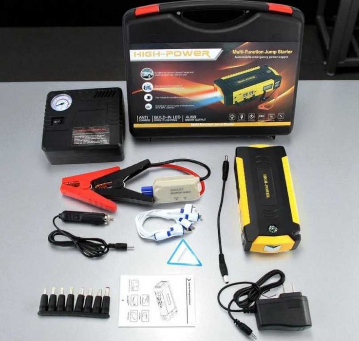 Бустер пусковий для запуску авто зарядне з компрессором Пускозарядное