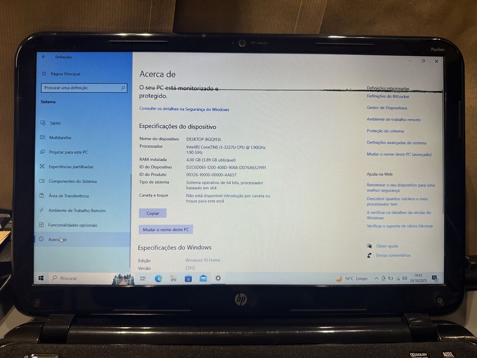 Hp pavillion  15-b101 sp windows 10home