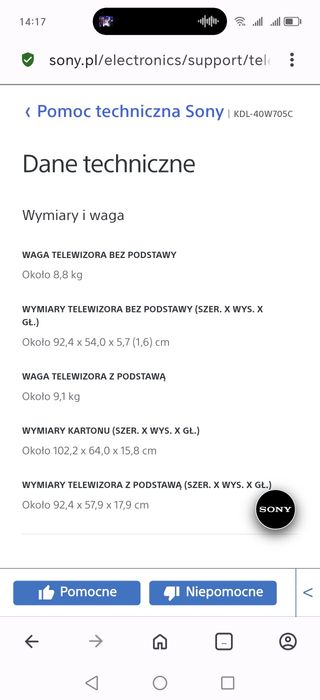 SONY Bravia telewizor LCD 40" stan bardzo dobry Okazja!