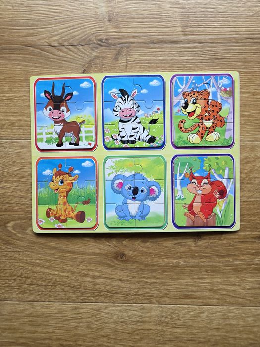 Puzzle drewniane układanka edukacyjna zwierzątka