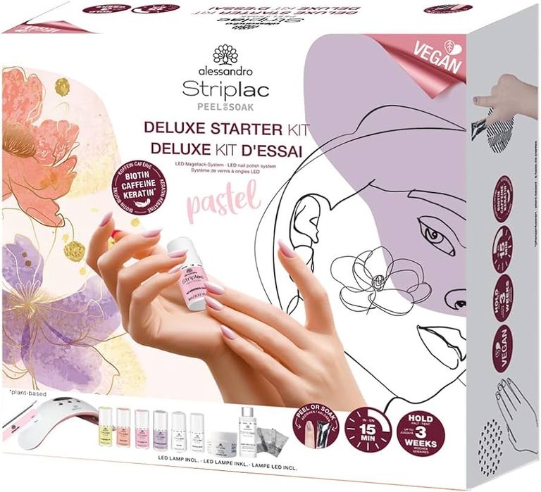 Стартовий набір alessandro Striplac Deluxe - Набір лаків для нігтів Frozen Beauty UV - Для професійного та ніжного манікюру за 15 хвилин
