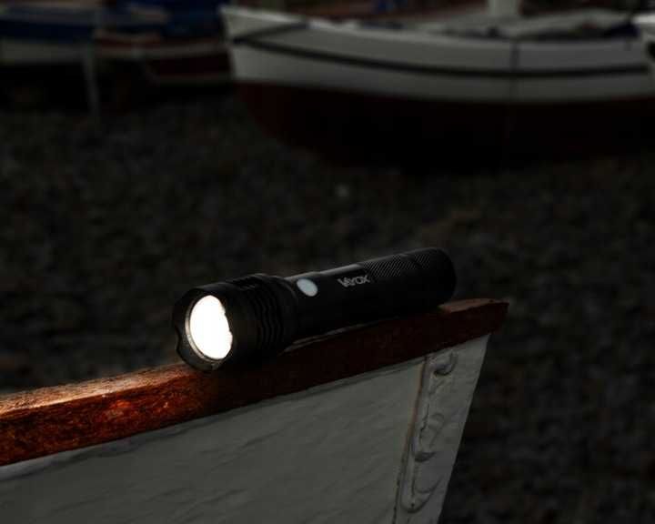 MOCNA Latarka taktyczna LED akumulatorowa WODOODPORNA ZOOM usb-c