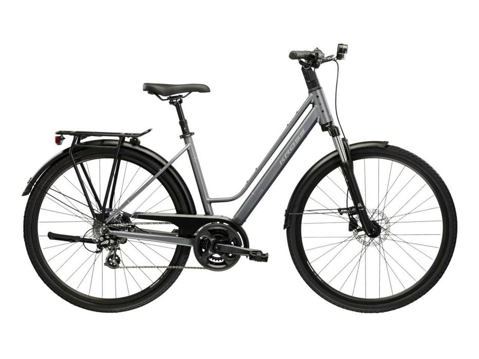 Rower trekkingowy KROSS Trans T200 28″ grafitowy srebrny
