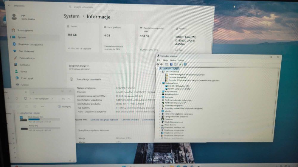 Komputer do biura/pracy/gier i7-6700k, gtx 1050 ti