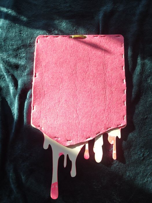 Ręcznie robiona tablica na PINY i RZEPY – Drip Pink – Handmade!