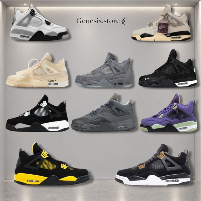 Nike air jordan 4 retro р36-45 Black,white,grey,purple