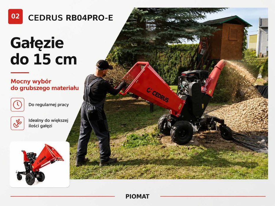 Cedrus RB04PRO-E Rębak spalinowy 15 cm rozrusznik elektryczny