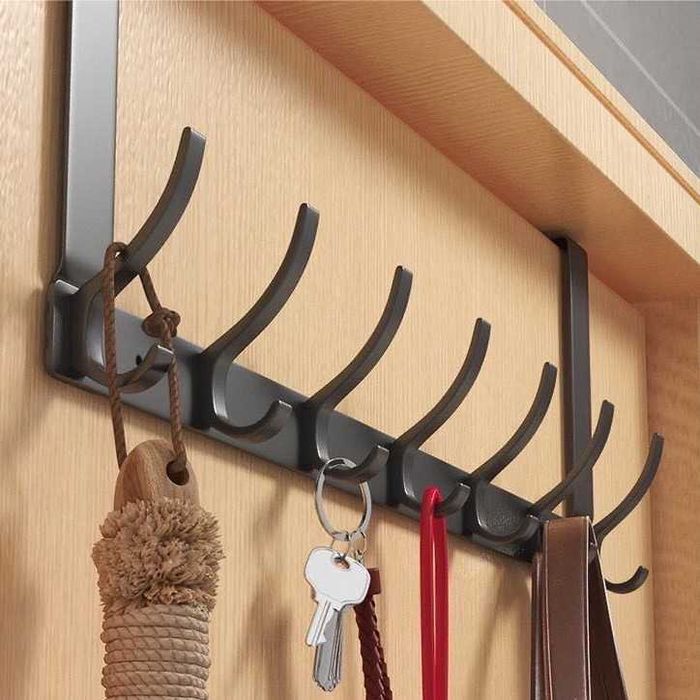 Wieszak na drzwi ręczniki ubrania 14 haków czarny loft