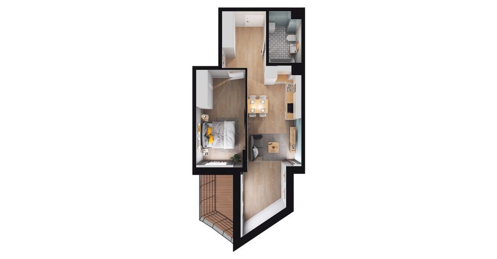 2-pokojowe mieszkanie 47m2 + balkon Bezpośrednio