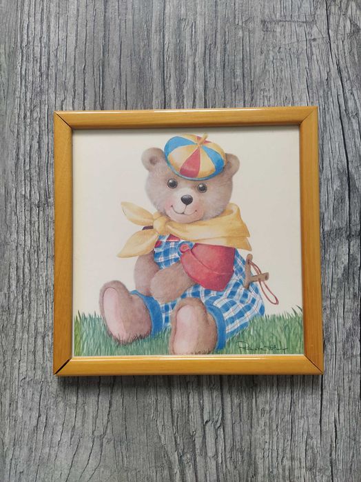 Renate Holzner obrazki druk artystyczny miś chłopiec dziewczynka 20x20