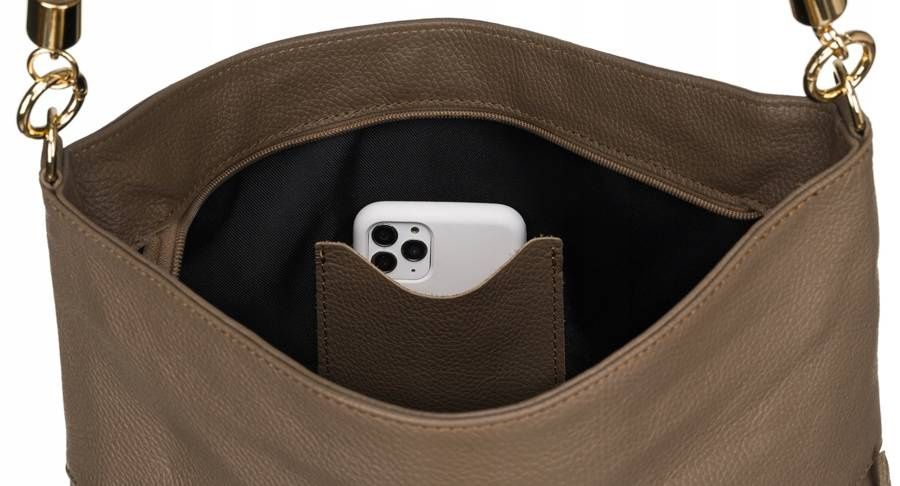 shopperka w typie worka ze skóry naturalnej - peterson