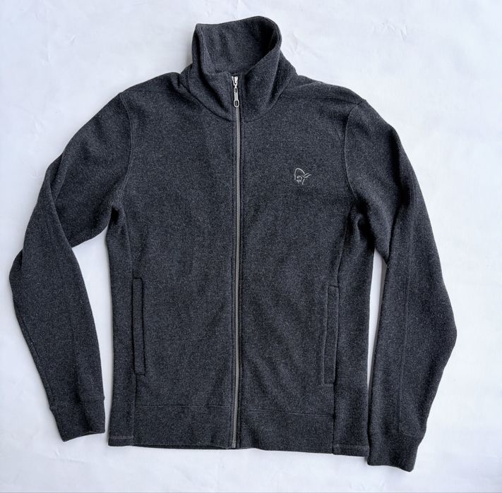 Кофта Norrona Wool Jacket на блискавці, розмір L, сірий.