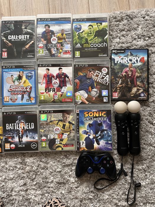 Zestaw gier PS3 + 3 pady