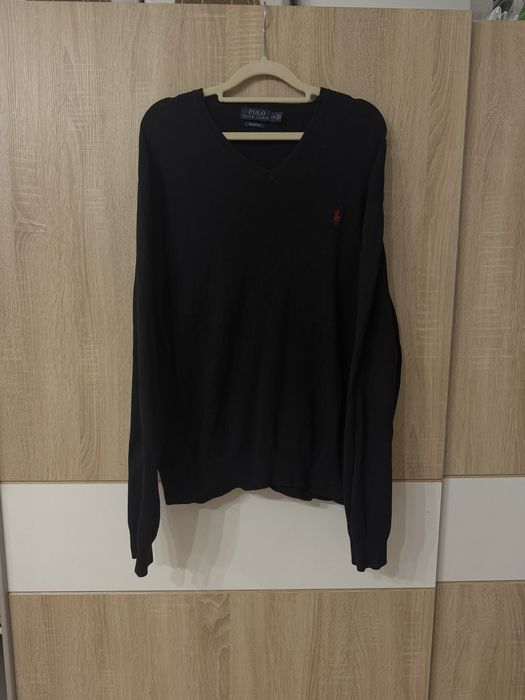 Sweter Polo Ralph Lauren L prima cotton vneck w serek nowsza kolekcja