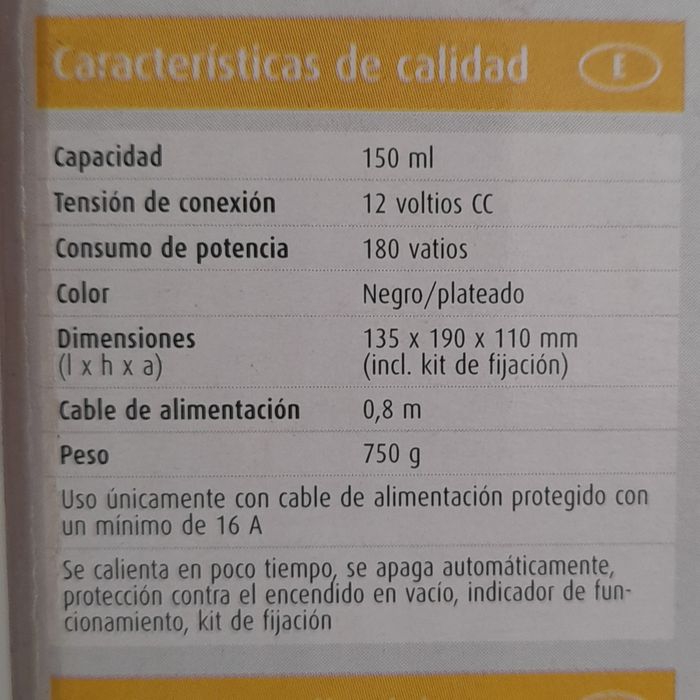 Cafeteira mini eléctrica 12 v.
