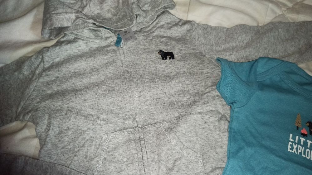 Качественный комплект детская одежда комплект тройка carter's 9  мес.