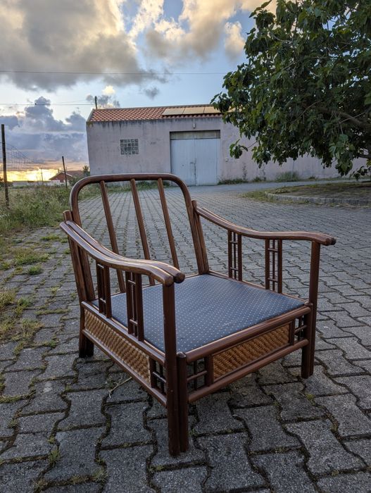 Cadeirão bambu vintage