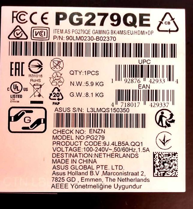 Monitor Asus ROG PG279AQE 1440p